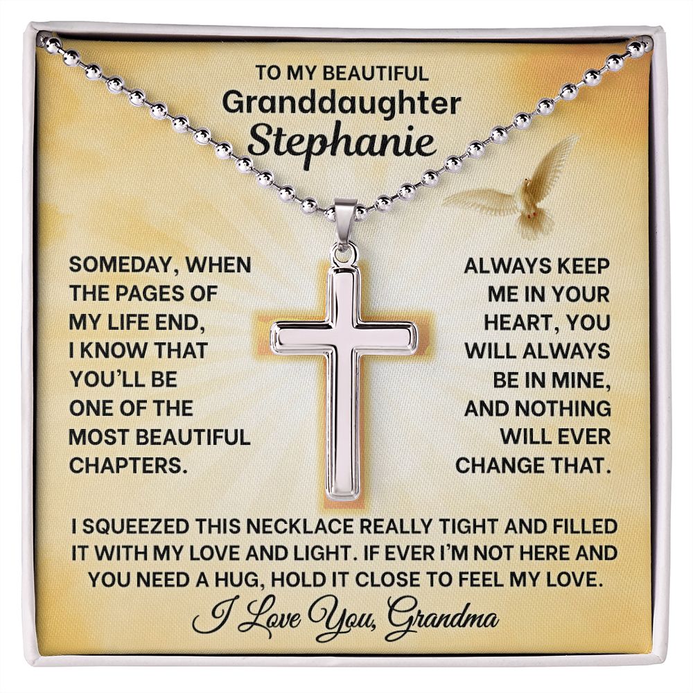 "IN YOUR HEART" CROSS NECKLACE WITH PERSONALZIED CARD