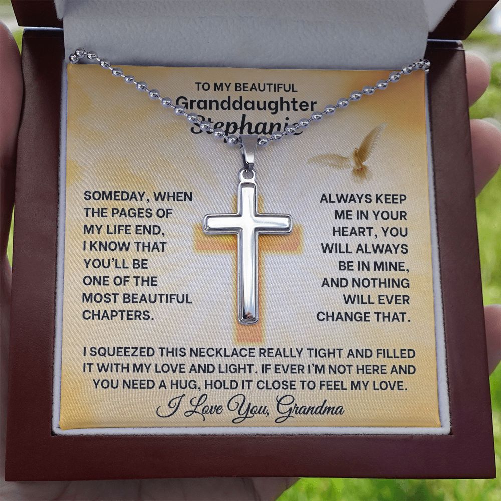 "IN YOUR HEART" CROSS NECKLACE WITH PERSONALZIED CARD